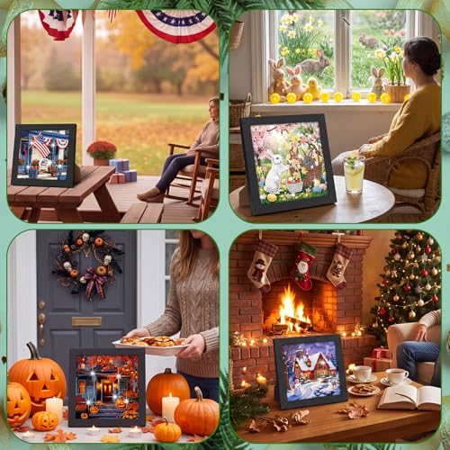 Trandraft 13 Pcs Seasonal Scenery Small Diamond Art Kits for Adults Craft - style: Seasonal Scenery