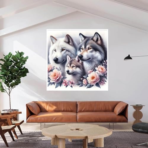 Dugsmgd Wolf Diamond Art Kits for Adults, Animal Diamond Painting 14x14in - color: Wolf
