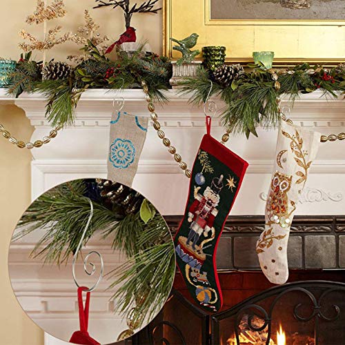 Swirl Hooks - Silver Decorative Ornament Hangers, Metal Wire Hanging Hooks, 40 ct