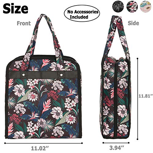PACMAXI Sewing Accessories Storage Bag, Knitting, Craft Tools - color: Flower with Black Background