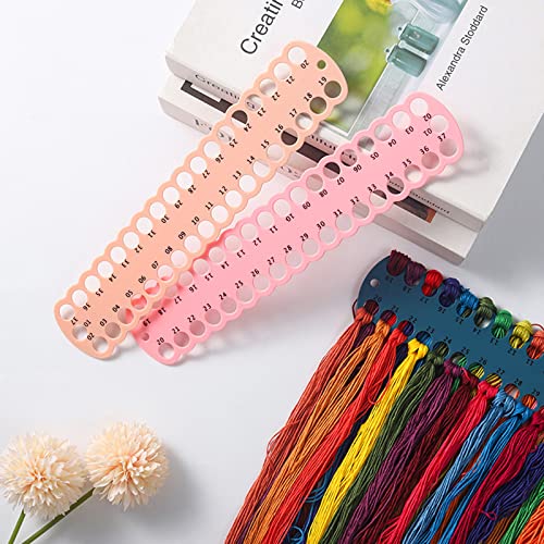 6 pcs Embroidery Floss Organizer,6 Color Plastic Floss Bobbin