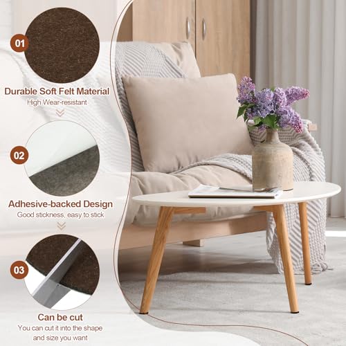 PATIKIL 10 Inch Diameter Lamp Base Felt, 12Pack 3mm Thickness Round Soft Adhesive Non-Slip Anti-Scratch Backed Felt for Lamp Furniture DIY Craft, Coffee - color: Coffee, size: 10 Inch