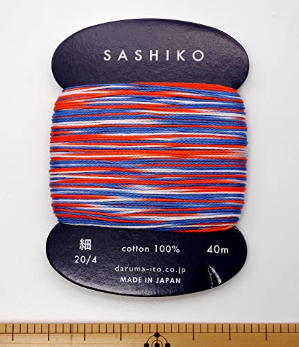 Yokota Daruma Sashiko Thread Single and Variegated Color (Goldfish scooping, Thin 40M Card) - color: Goldfish scooping