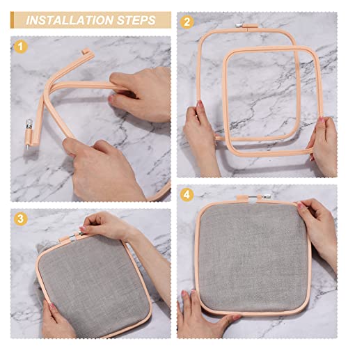 PATIKIL Embroidery Hoops Square Cross Stitch Hoops Frames ABS Plastic