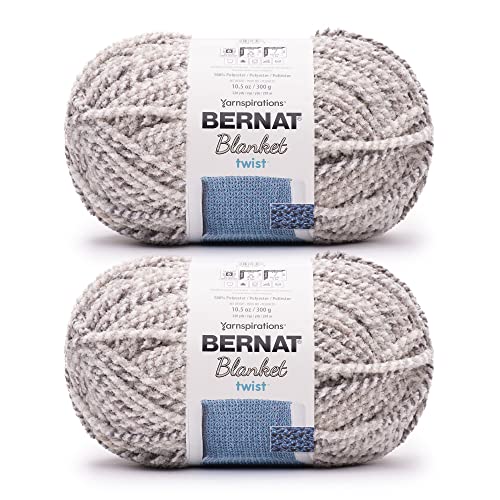 Bernat Blanket Twist Yarn for Crocheting & Knitting, Dove, 2-Pack - color: Dove, size: 2 Pack, style: BLANKET TWIST