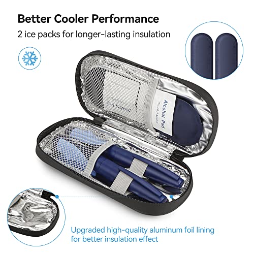 Gelozid Insulin Cooler Travel Case with 2 Reusable Ice Packs, White Flower - color: Roses, size: Cooler Case