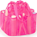 famichan Mesh Portable Shower Caddy with Drawstring, Girls Dorm Room Essentials - color: Rose Red