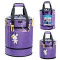 MYBAGZING Expandable Crochet Bag Organizer with Drawstring Closure, Round - color: Purple-Ⅰ, size: Large-Drawstring Closure