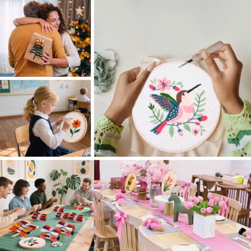 Punch Needle Kit for Adults Beginners - 3 Sets DIY Embroidery Starter Kit - color: 11-birds