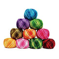 KGS Crochet Thread Cotton Yarn Balls | Size 8 | 10 Balls | 10 Grams Each Ball | Total 100 Grams of Pearl Cotton Thread for Crocheting, Cross Stitch, Needlepoint Hand Embroidery (Shaded Symphony) - color: Shaded Symphony