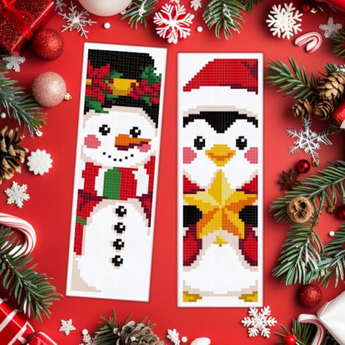 ACRNIGHEET 6PCS Christmas Cross Stitch Bookmark Kit for Beginner Stamped Cross Stitch Kits for Adults DIY Embroidery Bookmark Kits with English Instructions Hand Craft Gift 8.5''x3'' 11CT - style: Christmas Patterns 1