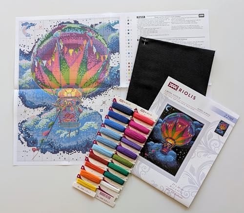 RIOLIS 2290 Hot Air Balloon Counted Cross Stitch Kit 8.25 x 11.75 in - style: Hot Air Balloon 2290
