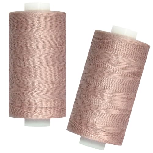 All Purpose Polyester Sewing Thread-2 Spools for Hand and Machine Sewing(Dusty Pink) - color: Dusty Pink