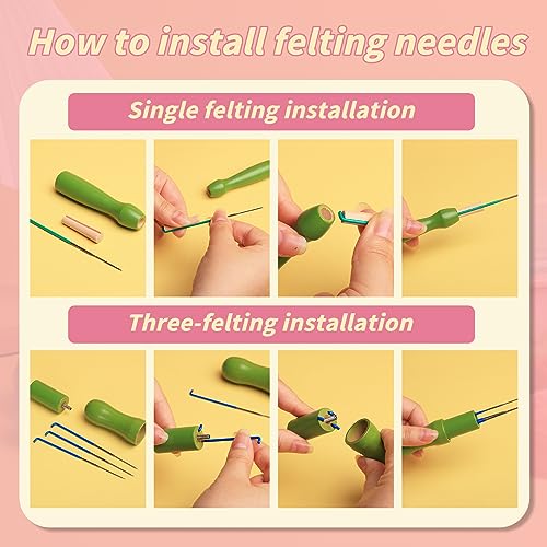JUPEAN 221 Pcs Needle Felting Kits for Beginners Adults Wool Felting Kit - style: Style D