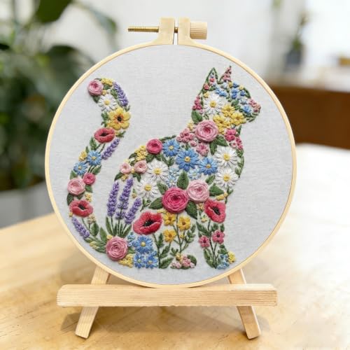 3 Packs Embroidery Kit for Adults, Embroidery for Beginners (Animal-1) - color: Animal-1