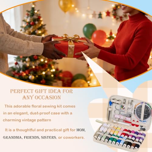 Travel Basic Sewing Kit with Checkered Pattern Sewing Set - color: 130PCS-Checkered