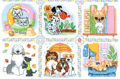 RIOLIS 2245 Dog Calendar Counted Cross Stitch Kit 11.75 x 15.75 in