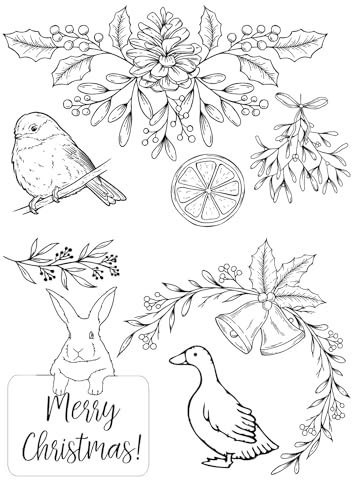 Water Soluble Embroidery Patterns Stabilizers, Stick and Stitch Embroidery Transfers Paper Tear Away Embroidery Stabilizer with Fun Designs for Stitching, Flowers and Animals (Tis the Season) - color: Tis the Season