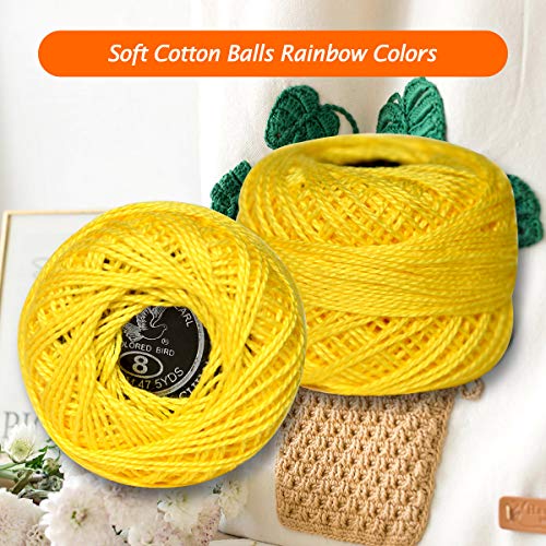 Crochet Thread 10 Balls Cardinal Size 8 for Crochet Hardanger Cross Stitch Needlepoint Hand Embroidery (Orange Series) - color: Orange Series