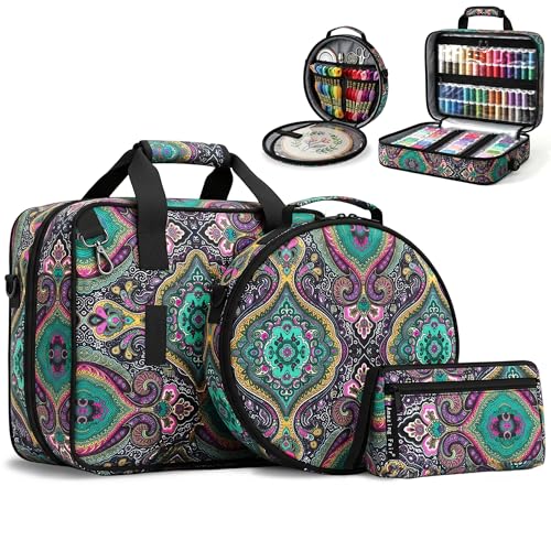 Embroidery Bag, 3-in-1 Modular Set with Organizer Pockets