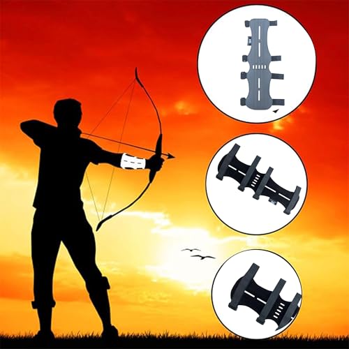 Hunt & Seek Fabric Archery Arm Guard 4 Hook-and-Loop Adjustable Straps Hunting Arm Guard Forearm Wrist Protector Archery Bracer Adult Unisex - color: Gray