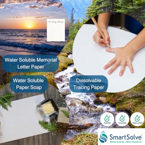 2 pt. Water-Soluble Bio-Based Paper | Dissolves Quickly in Water | Biodegradable | Eco-Friendly | Tracing, Sewing Patterns, Crafts | Letter Size 8.5” x 11” | Pack of 25 White Sheets - style: Pack of 25