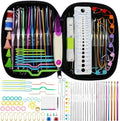 ELINKA Crochet Hooks Set,Crochet Needles for Yarn,102 Pcs Crochet Accessories with Storage Case,Ergonomic Knitting Blunt Needles Stitch Marker DIY Hand Craft Art Tools Knitting Needles for Beginners