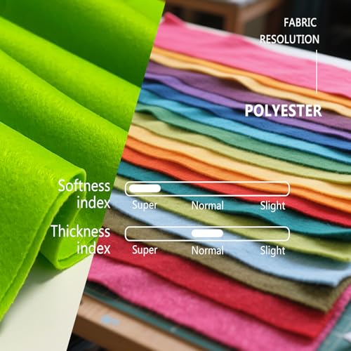 Red Felt Fabric 36" X 18" 1.6mm Thick Soft Half Square Felt Sheet - color: Red, size: 36'' x 18''