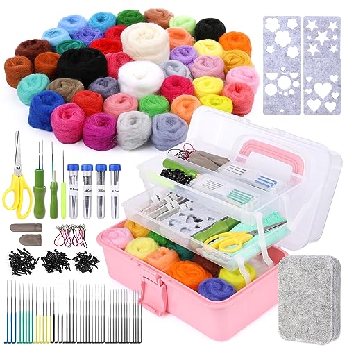 JUPEAN 221 Pcs Needle Felting Kits for Beginners Adults Wool Felting Kit - style: Style D