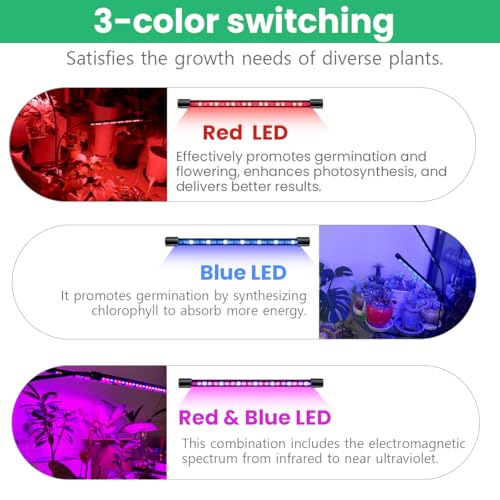 Grow Lights for Indoor Plants 2 Heads Full Spectrum plant light growing - size: 2 heads