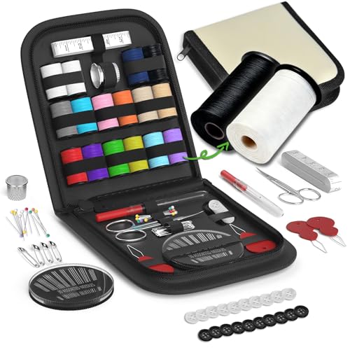 Sewing Kit Gifts for Grandma, Mom, Friend, Traveler, Adults, Beginner, Emergency,Sewing Supplies Accessories with Scissors,Sewing Needles Thimble, Thread,Tape Measure etc (Very Light Mocha Brown, S) - color: Very Light Mocha Brown, size: 1 Pack