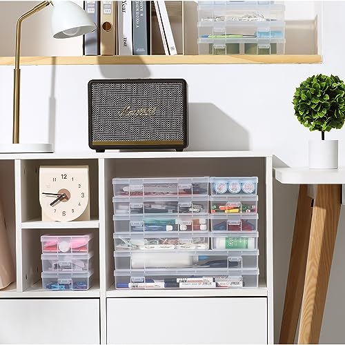 novelinks Plastic Small Storage Containers with Lids for Organizing - color: 18 Pack Small -Clear