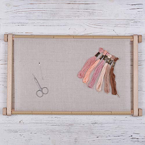 Arabeska Cross Stitch Scroll Frame Set with Plastic Clamps from Beech Hardwood Different Sizes (S/L/SE) (Large)