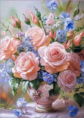 Flowers Stamped Cross Stitch Kits Cross Stitch Patterns,Dimensions Cross Stitch Kits Embroidery Kit Arts and Crafts for Beginners 11.8x15.7 inch - color: D033