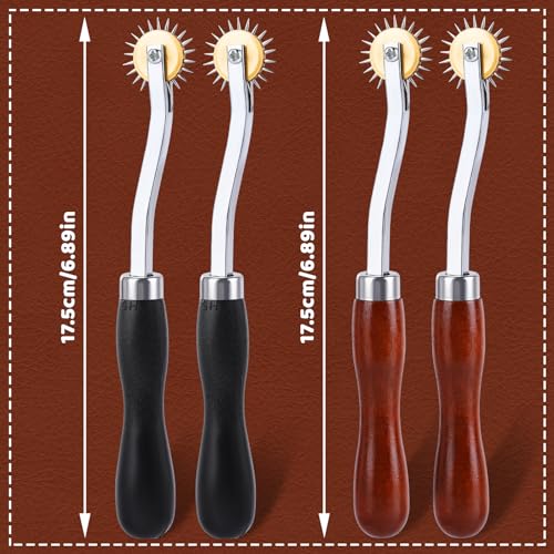 JNENERY 4PCS Tracing Wheel Sewing Tool, Stitch Marking Spacer - color: 4Pcs(Red brown and black)
