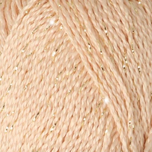 Scheepjes Catona Shine Metallic Cotton Yarn, 50g, Shell Gold 255-G, 1 Pack - color: 255-G Shell - Gold