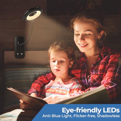 CUHIOY 2Pack Rechargeable Clip on Reading Light for Bed Headboard, Black - color: Black+Black