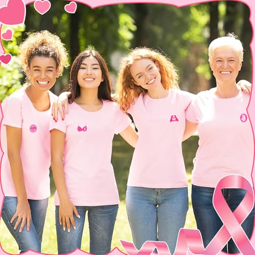 AUGSUN 36Pcs Breast Cancer Awareness Iron on Patches Pink Ribbon Applique - style: Breast Cancer Awareness
