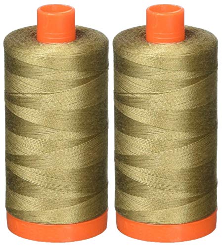 2-Pack - Aurifil 50WT - Sandstone (2370) Solid - Mako Cotton Thread - 1422 Yards Each - color: 2pk - Sandstone 2370
