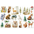 Peacoblue Animals and Forest Rub On Transfers for Furniture Craft 6"x12" - style: Animals and Forest