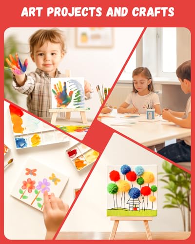Simetufy 12 Pack 8x8 Inch Painting Canvas Panels Square Boards for Painting - size: 8"x8"