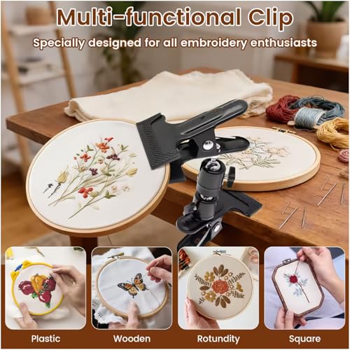 Naturezhen Embroidery Hoop Stand Holder, 360°Rotatable Metal Table Clamp
