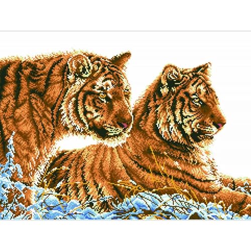 DIAMOND DOTZ Tigers in The Snow Diamond Painting Kit for Adults with Gems
