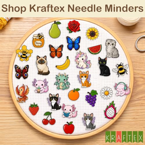 Kraftex Magnetic Needle Minder. Needleminder for Embroidery & Sewing. Cute Needlepoint Accessories. Magnetic Needle Holder for Cross Stitch. Cute Magnet Pin Gift - color: Fruits SCW
