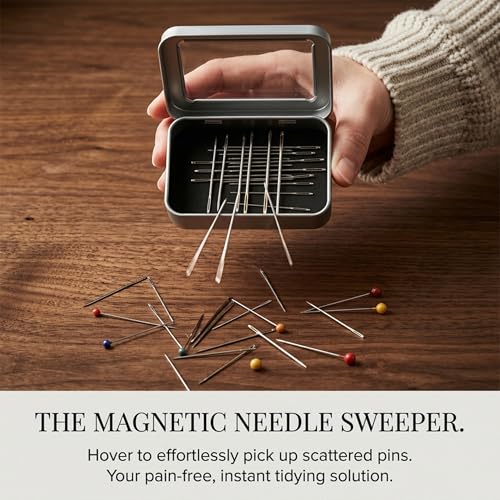LIGHUFEIC 2 Pack Magnetic Needle Case with Clear Window, Portable Sewing Needle Holder Storage Box for Cross Stitch Embroidery, Rectangle Magnetic Needle Minder Keeper for Pins Organizer (Silver)