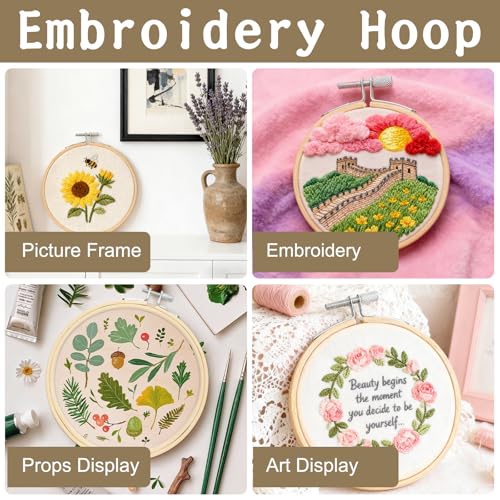 2 Pack Embroidery Hoops, 3 Inch Round Embroidery Hoops, Natural Wood Cross Stitch Hoop with Adjustable Screw for Friendly Embroidery, Cross Stitch, Craft & Beginner, and DIY Decoration - style: 3 Inch