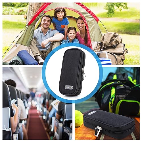 YOUSHARES Insulin Cooler Travel Case - Diabetic Case Insulated Organizer Portable Cooling Bag for Insulin Pen and Medication Diabetic Care Supplies with 2 TSA Approved Ice Pack (Black) - color: Black
