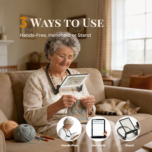 Magnifying Glass with Light for Reading, Hands Free Neck Magnifier Wearable