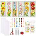 ORIGACH 6 Set Spring Floral Cross Cross Stitch Bookmark Kit for Beginner - style: Spring Floral