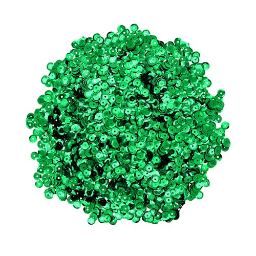 Mandala Crafts 6mm Cup Round Dark Green Sequins for Sewing Embroidery - color: Dark Green, size: 6mm Cup Sequins